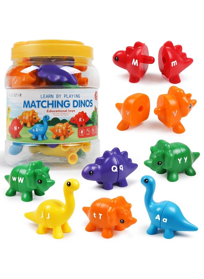 USATDD Matching Letters Dinosaur Toy Doublesided Abc Letters Dinosaur Match Game Preschool Fine Motor Toy With Uppercase Lowercase Alphabet Educational Learning Toys For Toddlers Boys Girls - Image 1