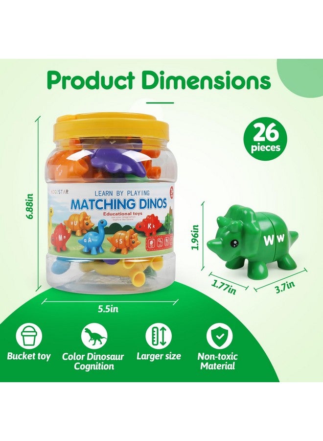 USATDD Matching Letters Dinosaur Toy Doublesided Abc Letters Dinosaur Match Game Preschool Fine Motor Toy With Uppercase Lowercase Alphabet Educational Learning Toys For Toddlers Boys Girls - Image 4