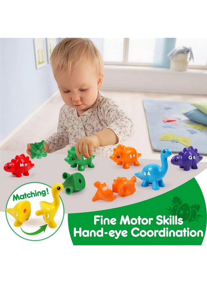 USATDD Matching Letters Dinosaur Toy Doublesided Abc Letters Dinosaur Match Game Preschool Fine Motor Toy With Uppercase Lowercase Alphabet Educational Learning Toys For Toddlers Boys Girls - Image 3