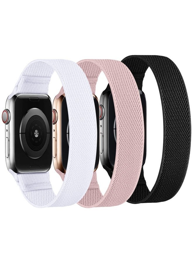 ENJINER Stretchy Nylon Solo Loop Bands Compatible with Apple Watch 38mm 40mm 41mm 42mm 44mm 45mm 46mm 49mm Ultra 2 iWatch Series 11 10 9 8 7 SE 6 5 4 3 2 1 Strap,Sport Elastic Braided Women Men - Image 1