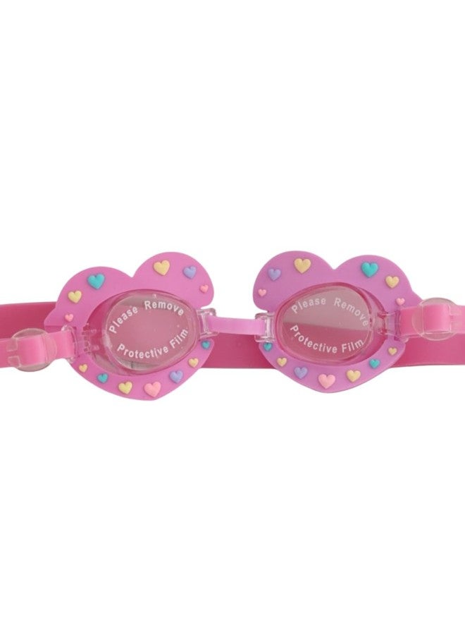 Yellow Bee Charming Swimming Goggles with Colorful Heart Accents for Girls, Pink - Image 4