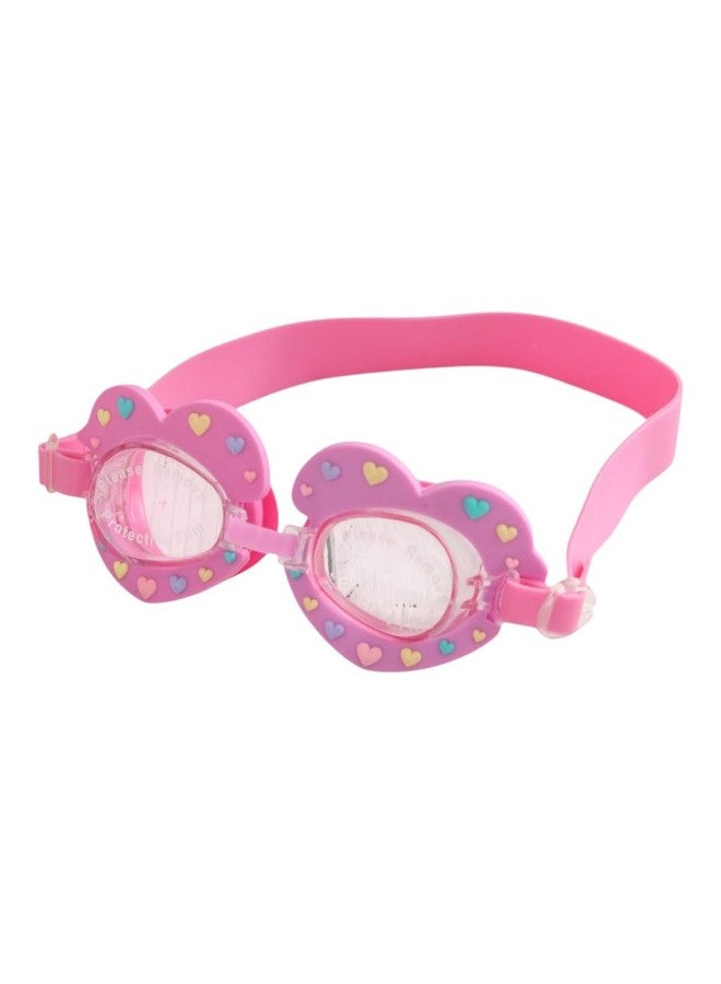 Yellow Bee Charming Swimming Goggles with Colorful Heart Accents for Girls, Pink - Image 1