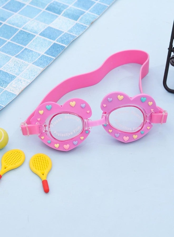 Yellow Bee Charming Swimming Goggles with Colorful Heart Accents for Girls, Pink - Image 2