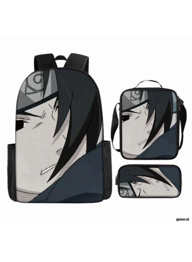 general Cartoon printed backpack + hand-held + pen bag set, three-piece practical bag combination (students, children, friends' outings, mountain climbing sports, etc. can be used) - 100 - Image 1