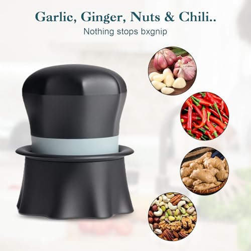 Bxgnip Garlic Crusher, Garlic Press Also for Ginger, Nuts, Chili, Herbs, Twist Mincer Easy Squeeze Manual Press Peeler with Peeler And Scraper, Easy to Clean - Image 3