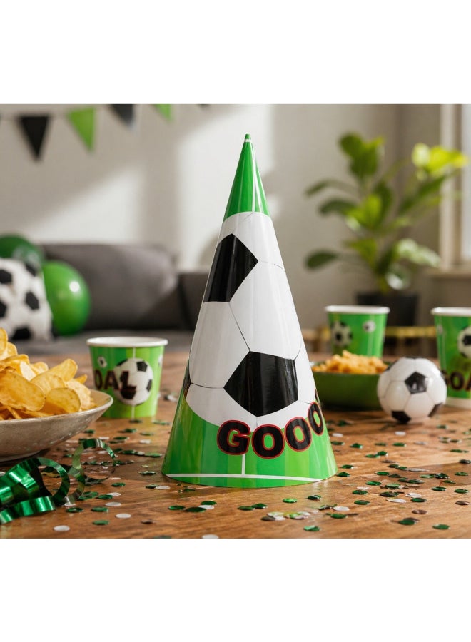 Toyland Football Theme Party Hats – 6 Pcs Large Size, Soccer “GOOOL” Cone Hats for Birthday & Events - Image 3