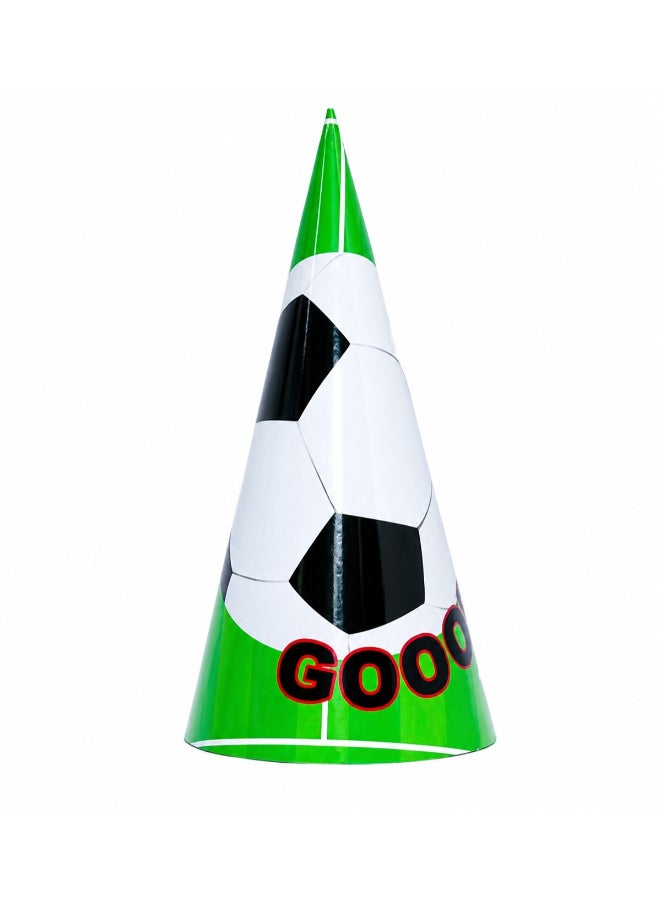 Toyland Football Theme Party Hats – 6 Pcs Large Size, Soccer “GOOOL” Cone Hats for Birthday & Events - Image 1