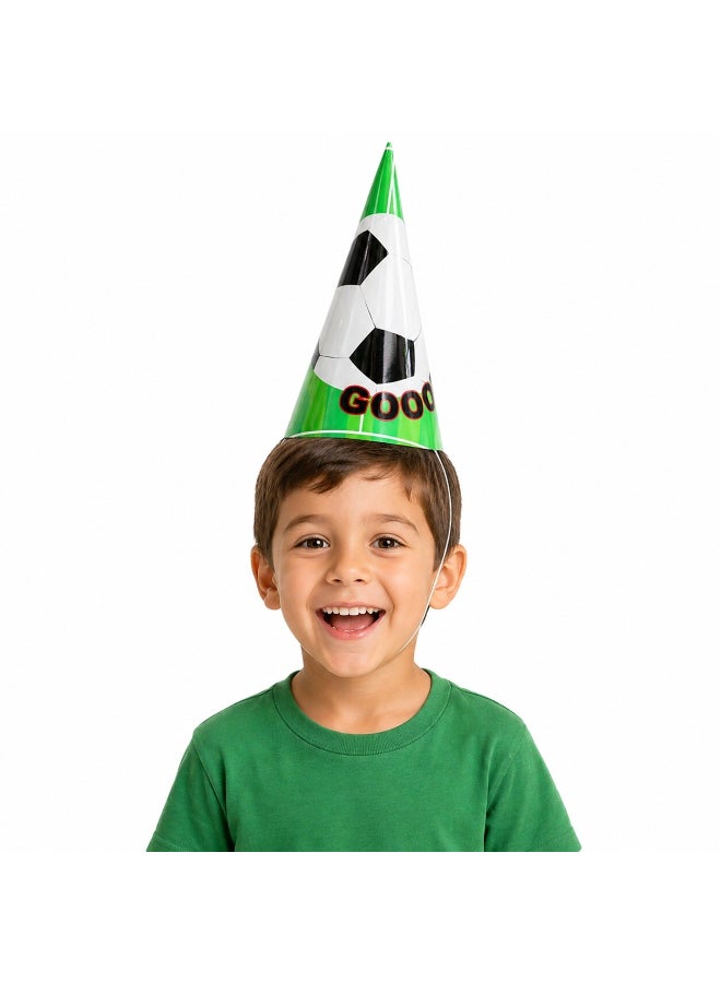 Toyland Football Theme Party Hats – 6 Pcs Large Size, Soccer “GOOOL” Cone Hats for Birthday & Events - Image 2