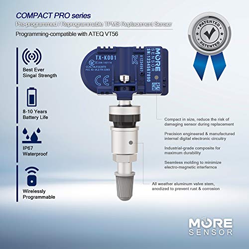 MOBILETRON MORESENSOR Compact PRO Series 315MHz TPMS Tire Pressure Sensor 4-Pack | Preprogrammed for Select 500+ American Brand Models | Replacement for 20925924 20922900 15268606 | Clamp-in | KX-S024-4 - Image 3