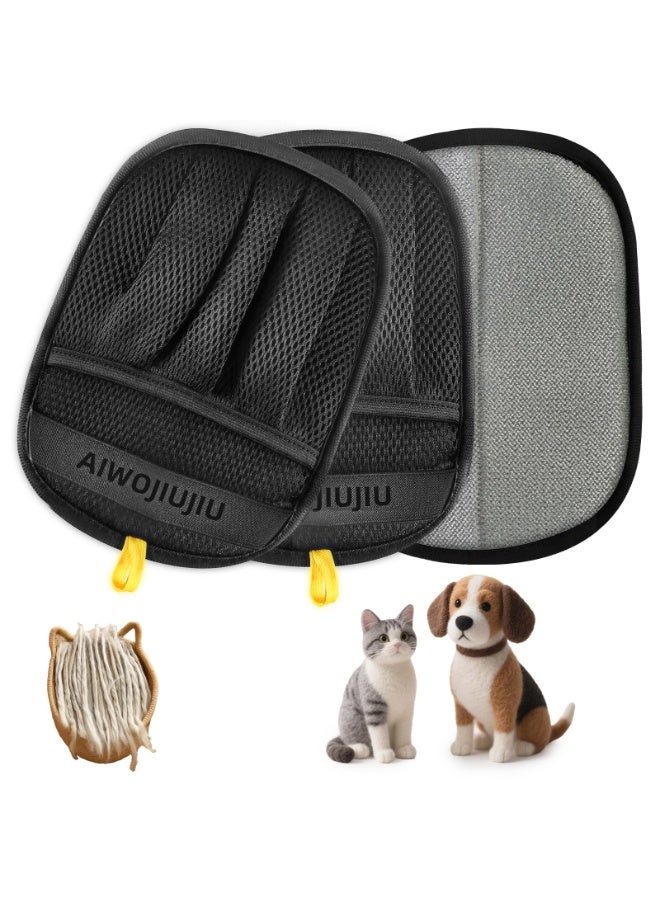 2𝑷𝒄𝒔 Pet Hair Removal Glove for Cats & Dogs, Newly Pro Five-Finger Electrostatic Pet Hair Remover Gloves, Reusable & Washable Magic Brush Pet Hair Removal Tool for Couch, Clothing, Carpet, Car Seat - Image 1