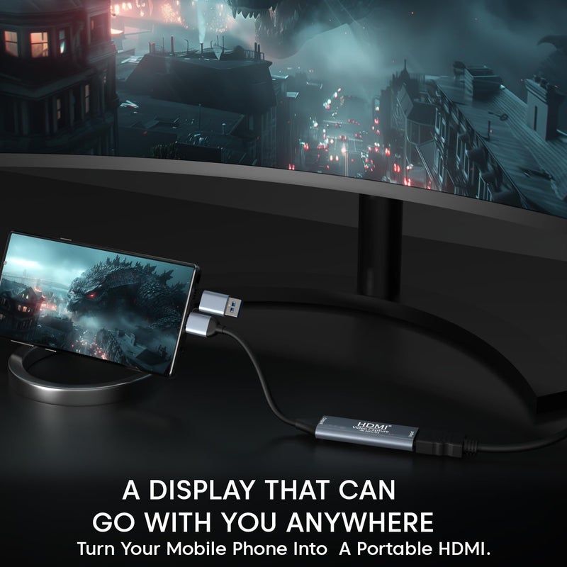 Sounce بطاقة التقاط HDMI مع بطاقة التقاط فيديو USB 3.0 للألعاب، البث، التسجيل والفيديو | دعم دقة Full HD 1080p/ 60FPS | توافق واسع | HDMI إلى USB | بطاقة التقاط USB C - Image 4