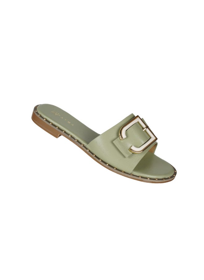 ZAYNA 221-40 Zayna Ladies  Round Toe  Sliders 2A018-2 Green  - Image 1