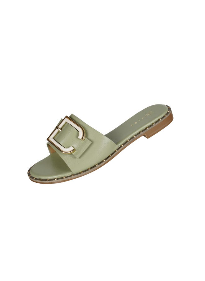 ZAYNA 221-40 Zayna Ladies  Round Toe  Sliders 2A018-2 Green  - Image 3