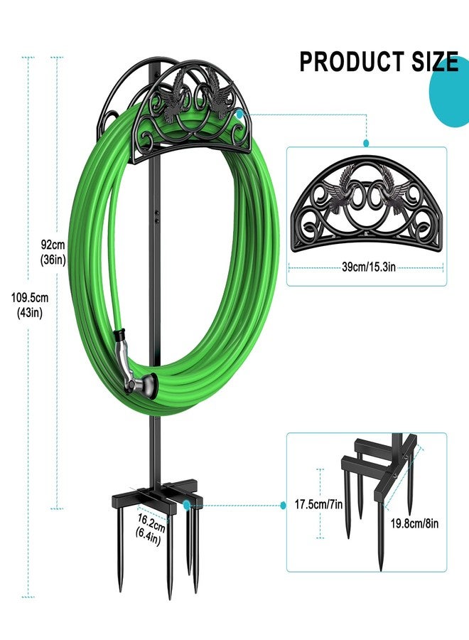Keten Garden Hose Holder, Detachable Metal Water Hose Holder Stand, Heavy Duty Freestanding Garden Hose Reel Rack and Hose Storage Organizer for Outside Yard - Image 4