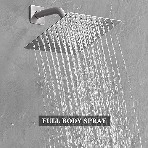 Heable Brushed Nickel Shower System Bathroom Shower Faucet Set with Tub Spout Wall Mounted 8 Inch Shower Head and Handle Set with Handheld 3 Function Tub and Shower Trim Kit with Valve - Image 3