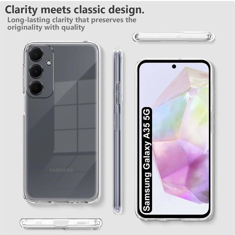 Nishtech غطاء خلفي شفاف هجين ناعم رفيع مضاد للغبار لجهاز سامسونج جالكسي A35 5G (2024) مع حماية الكاميرا - Image 2