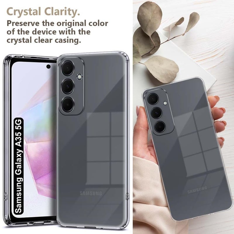 Nishtech غطاء خلفي شفاف هجين ناعم رفيع مضاد للغبار لجهاز سامسونج جالكسي A35 5G (2024) مع حماية الكاميرا - Image 3