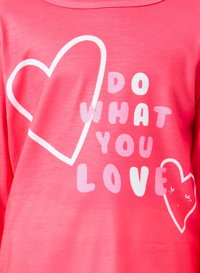 Styli Pink Printed Long Sleeve T-Shirt and Pyjama Set - Image 3