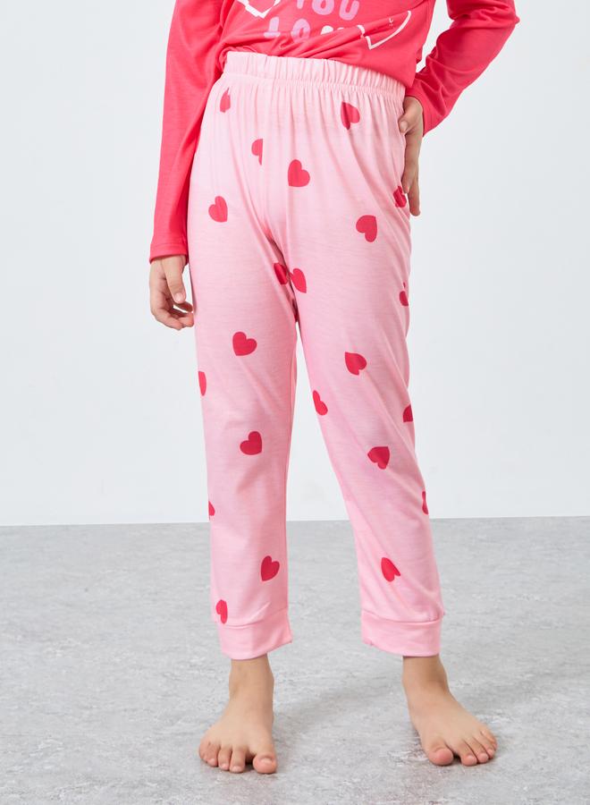 Styli Pink Printed Long Sleeve T-Shirt and Pyjama Set - Image 5