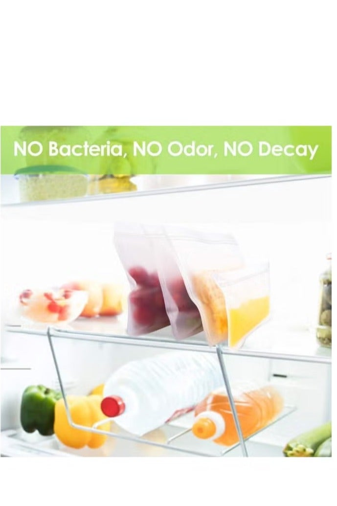 اكياس قابل لاعادة الاغلاق ايستاد رمادي زيبلوك 50 قطعة اكياس ساندويتشات ومجمد الطعام - Image 2