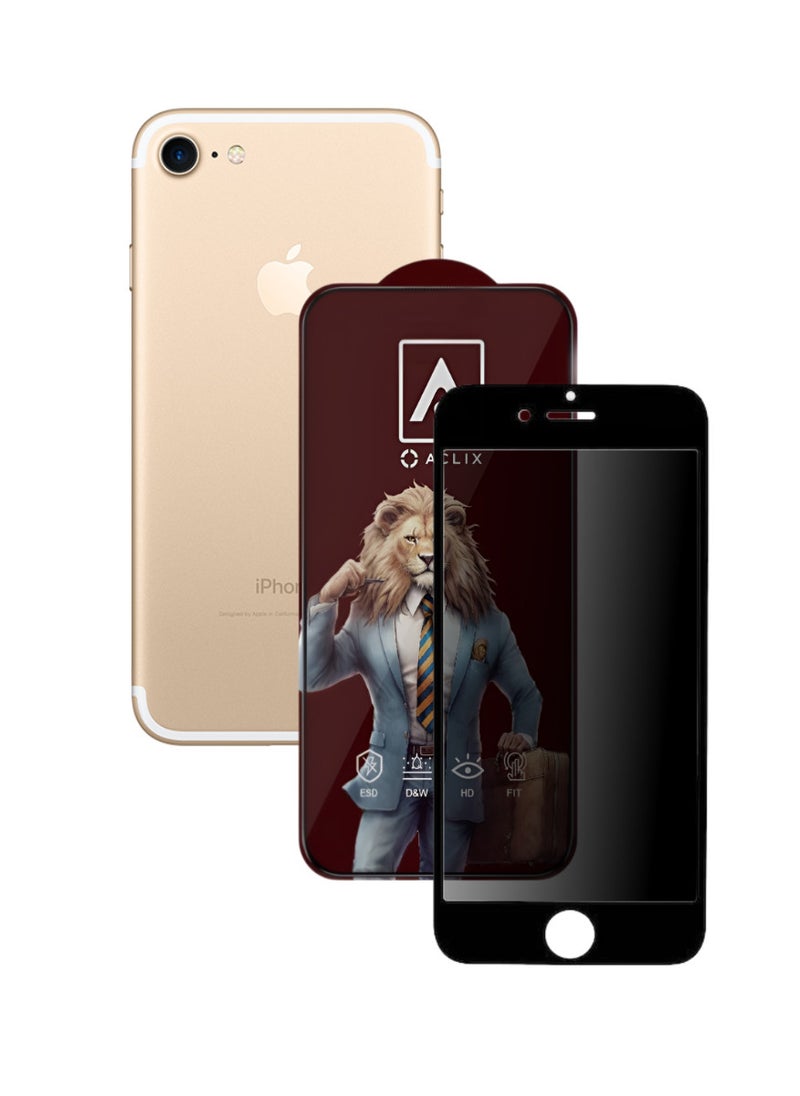 ACLIX Antistatic ESD Dustof Premium Quality High Definition Anti-Spy Privacy Tempered Glass Screen tector Designed For  iPhone 7 - Image 1