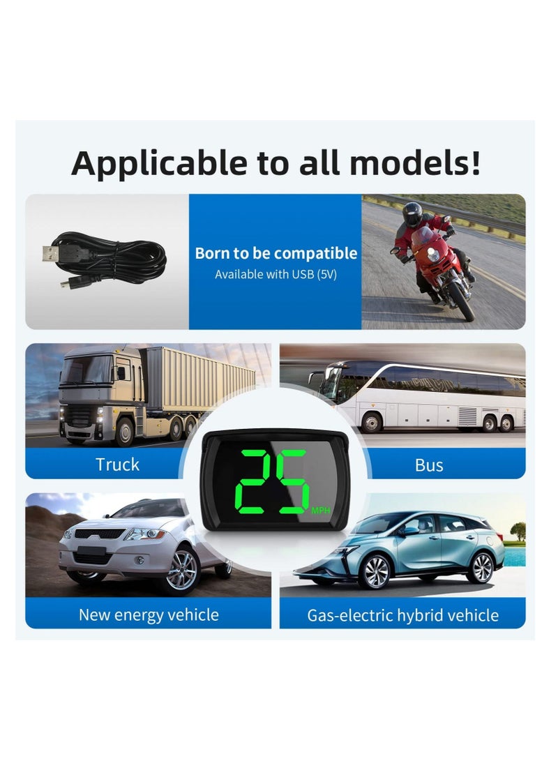Captaintech , Car Hud GPS Speedometer, Head Up Display for Cars with Speed, Mph, USB Plug and Play, Suitable for All Cars - Image 3