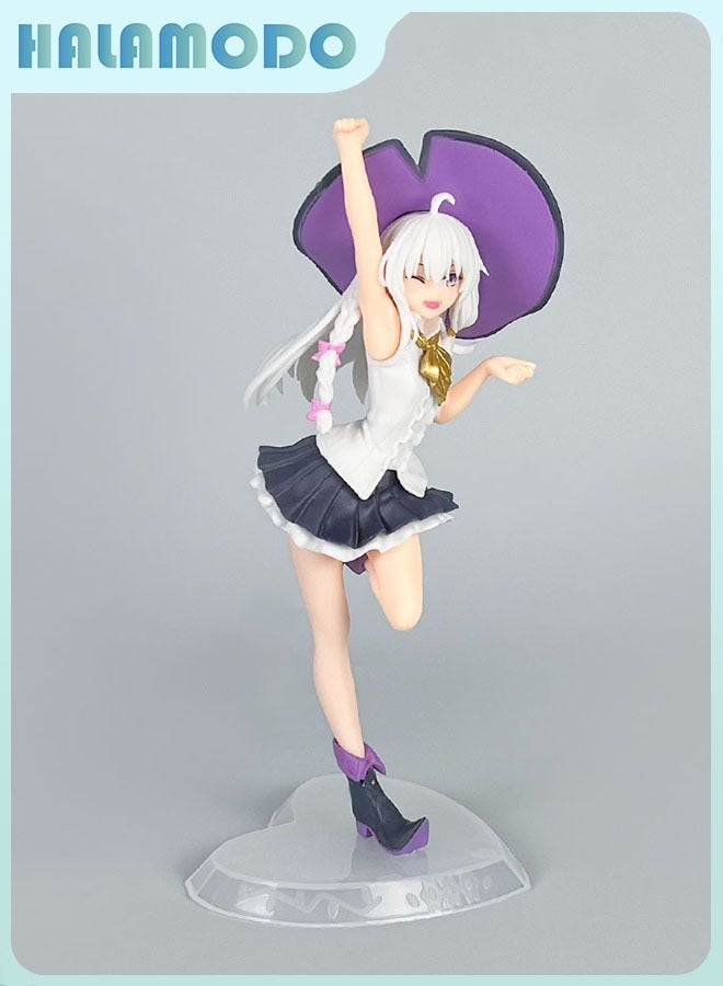 HALAMODO The Journey of Elaina Premium Standing Figurine of Hat - wearing Youthful Elaina with Fine Details for Impressive Desk Adornment 19 cm - Image 3