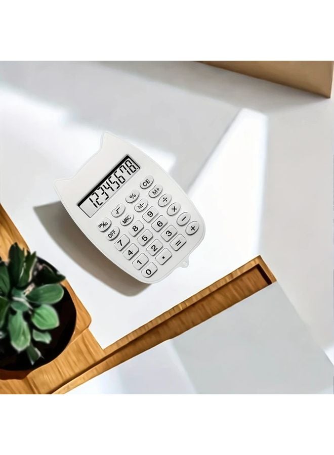 White Cute Candy Color Mini Multifunctional Calculator Small Computer - Image 3
