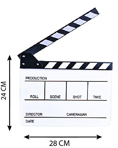 E-Image Professional White Big Clapper Board with White and Black Stripe Slate for Film Video Movie Film Shooting (ECB-03) - Image 2