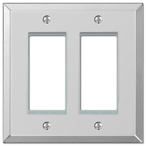 Amerelle Mirror Double Rocker Wallplate in Clear Mirror, 2 Rocker - Image 5