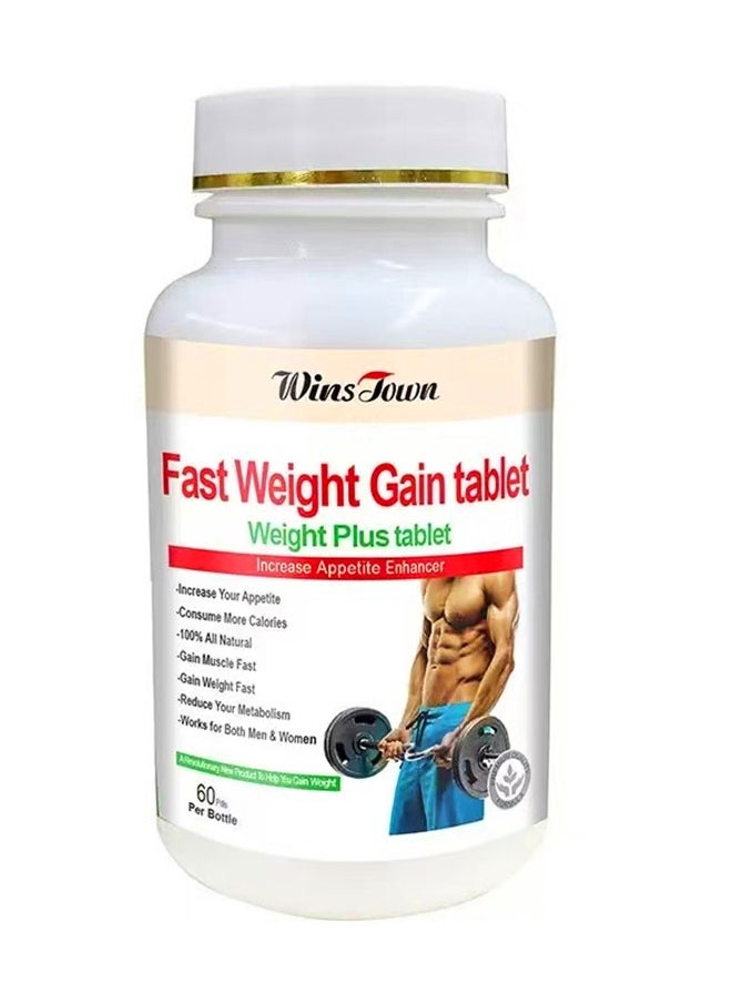 Wins Town Gain Appetite Booster Muscle Growth Weight Gain and Digestion Support Pills for Men and Women to Eat More Natural Herbs Supplement 60 Capsules  - Image 1
