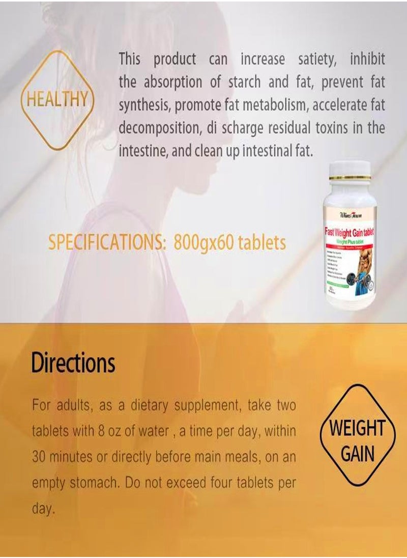 Wins Town Gain Appetite Booster Muscle Growth Weight Gain and Digestion Support Pills for Men and Women to Eat More Natural Herbs Supplement 60 Capsules  - Image 4