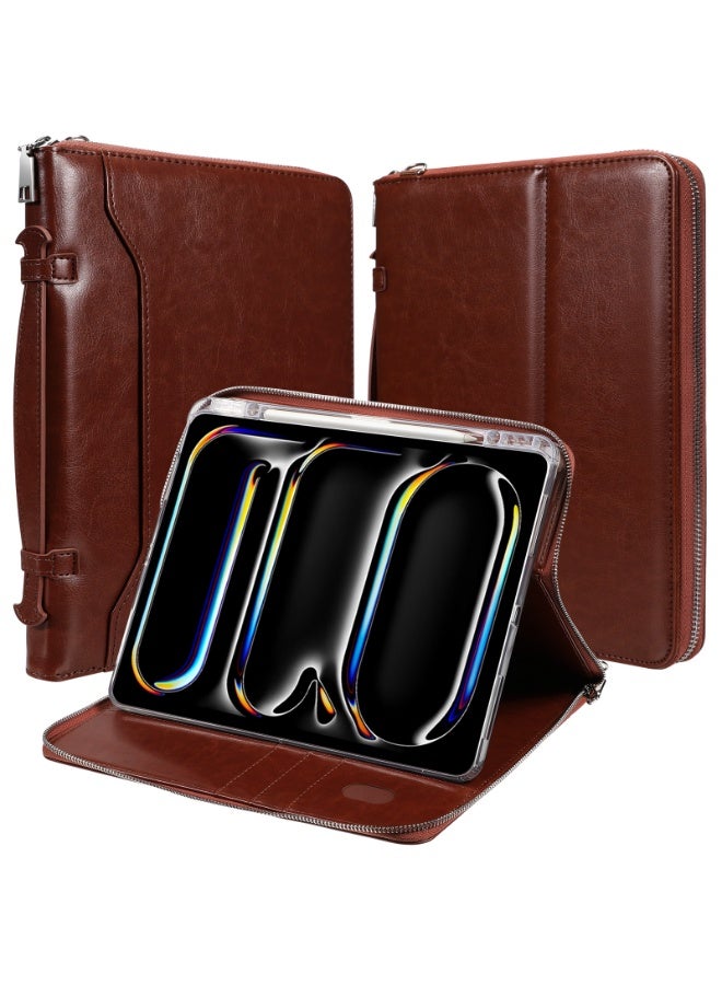 Case for IPad Air/Pro 13 /IPad Pro 12.9 -Inch, Zipper Bag,Clear Back Case/Hand Strap/S-Pen Holder/Stand Cover - Image 2