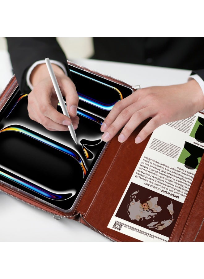 Case for IPad Air/Pro 13 /IPad Pro 12.9 -Inch, Zipper Bag,Clear Back Case/Hand Strap/S-Pen Holder/Stand Cover - Image 3