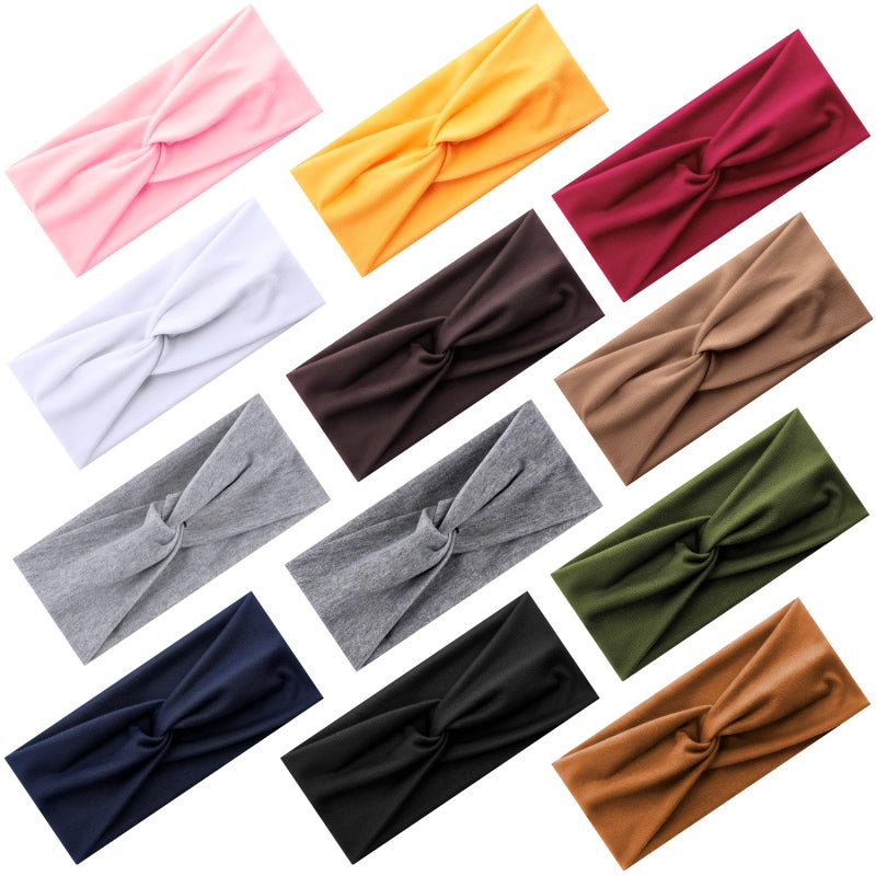 Tyfthui Headbands for Women, Fashionable Sports Hairbands, Elastic Wide Headbands Non Slip Workout Yoga Sport Headbands for Women (Color C) - Image 1