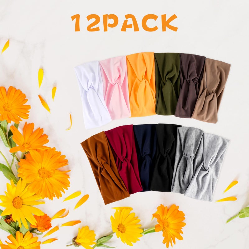 Tyfthui Headbands for Women, Fashionable Sports Hairbands, Elastic Wide Headbands Non Slip Workout Yoga Sport Headbands for Women (Color C) - Image 4
