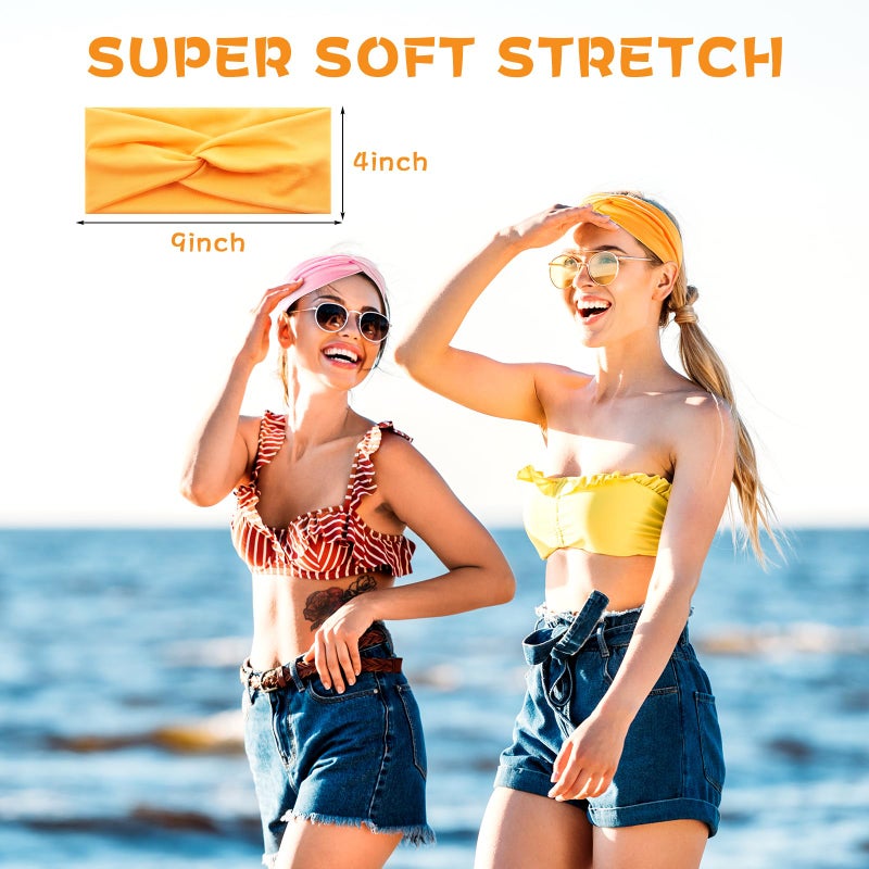 Tyfthui Headbands for Women, Fashionable Sports Hairbands, Elastic Wide Headbands Non Slip Workout Yoga Sport Headbands for Women (Color C) - Image 2
