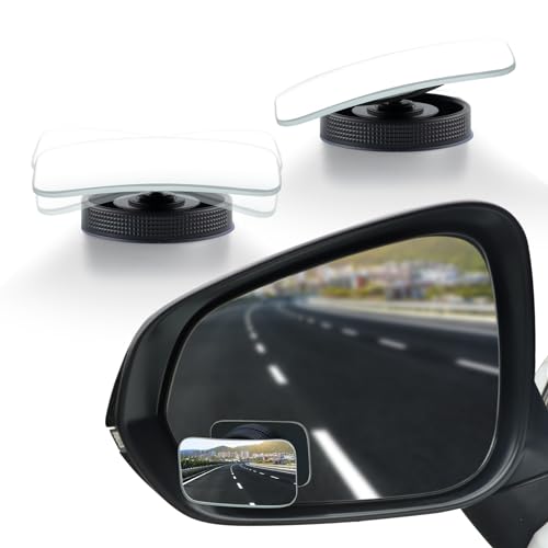LivTee Blind Spot Car Mirror Rectangular HD Glass Frameless Convex Side Mirror Blindspot Reusable 360 Wide Angle Rear View Car Mirrors with Powerful Adjustable Suction Cup Exterior Mirrors - Image 1