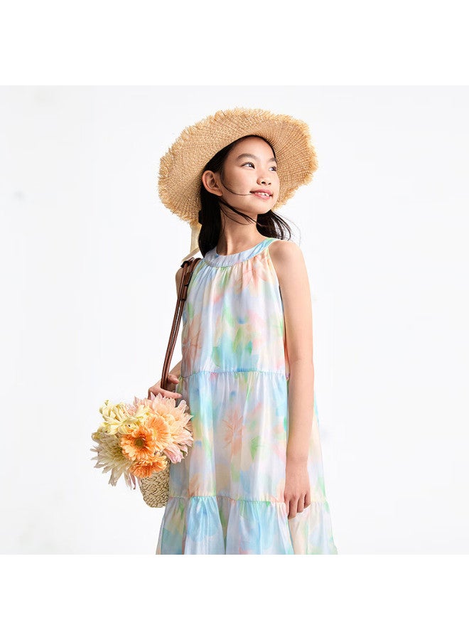 Annil Children's Wear Girls' Sleeveless Dress Summer New Fairy Dress Sweet And Colorful Vest Dress - Image 1