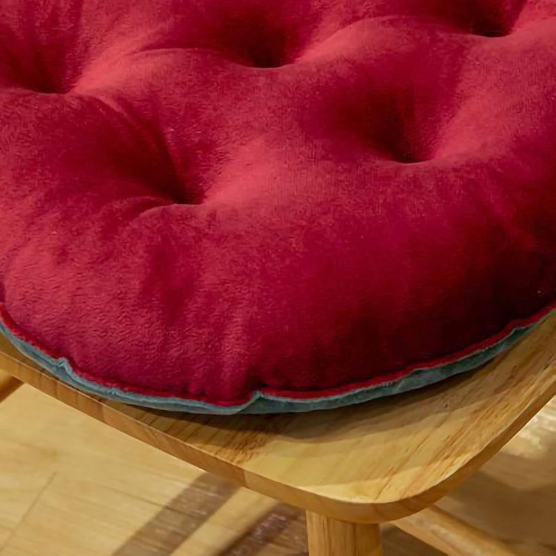Tyenaza 40 x 40cm Seating Cushion, Cute Color Matching Warm Plush Comfortable Fill Chair Pillow, for Autumn Winter (Wine Red) - Image 4