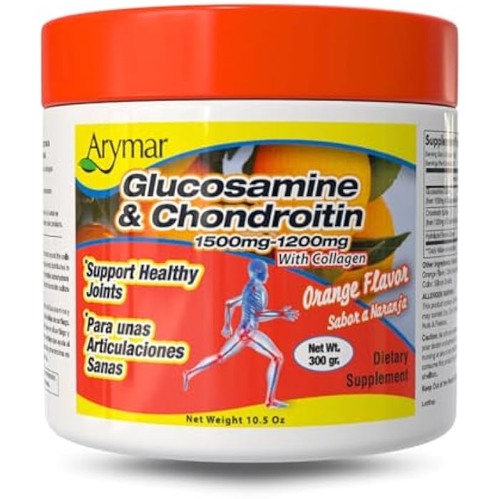 Arymar Glucosamine Chandroitin Powder (1500mg/1200mg) - Joint Health Support Supplement - Helps Maintain Mobility & Flexibility - High Absorption Formula - 300g (10.5 oz) - Image 1