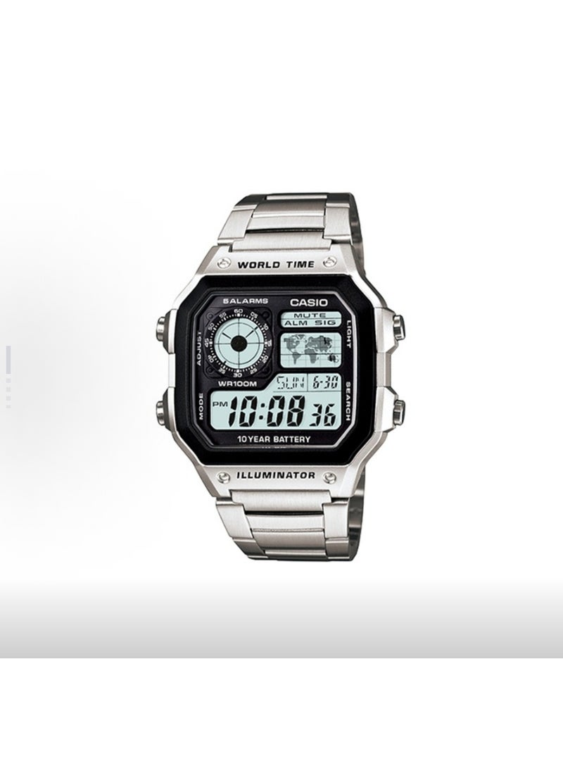 EDIFICE CASIO VINTAGE Series - Square, simple, sporty, waterproof, retro quartz movement, stainless steel strap CASIO watch - Image 1