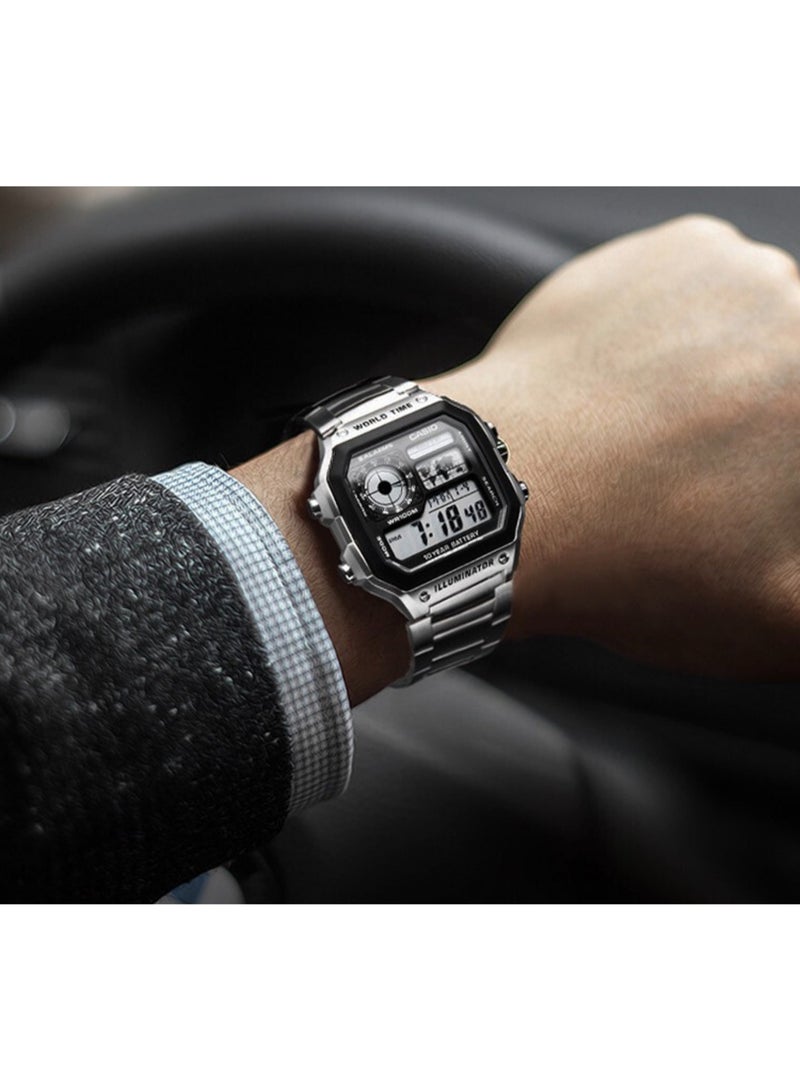 كاسيو ساعة كاسيو من الفولاذ غير القابل للصدأ من طراز Casio Vintage -وهي عبارة عن شريط من الفولاذ الكوارزي مقاوم للماء مقاوم للماء - Image 5