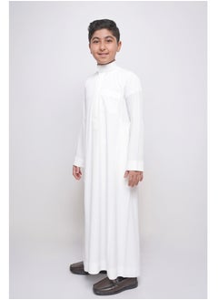 مدرستي  ثوب سعودي شبابي لون كريمي-سحاب (مخفي) قماش طايح  - Image 1
