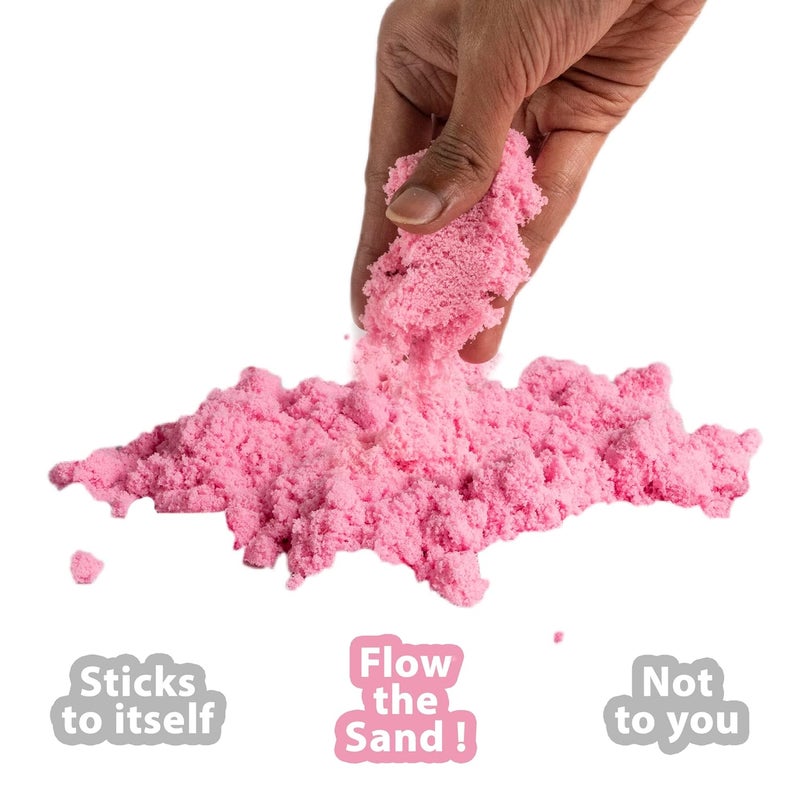 RATNA'S رمل ميني 200 جرام لون وردي للأطفال مع قوالب متنوعة - مجموعة ألعاب الرمل، ألعاب طين رمل ناعمة للأولاد والبنات - Image 4