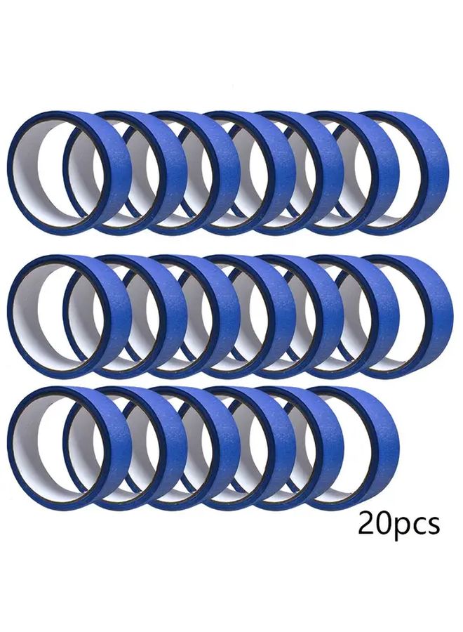 20 Pack Blue Painters Tape 1.18 x 393.7 Inch High Adhesive No Residue for Wall Decor - Image 1