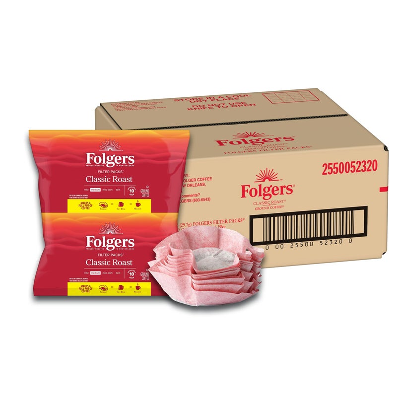 Folgers Classic Roast Medium Roast Ground Coffee 40105 Ounce Filter Packs - Image 3