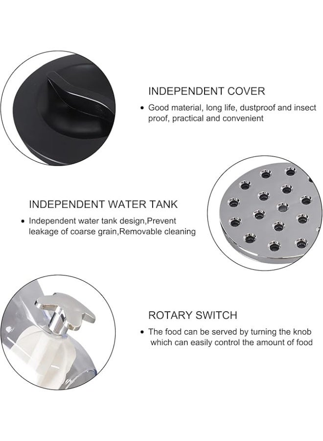 موزع طعام مزدوج سعة 2 لتر، مثالي كحاوية للحلويات والمكسرات والأرز والجرانولا وغيرها من الحبوب الجافة، مناسب للأرز والفاصوليا والحبوب والمكسرات ووجبات الإفطار الخفيفة. - Image 3