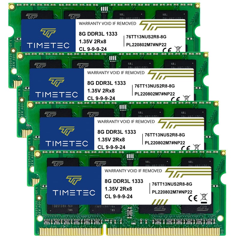 Timetec 32GB KIT4x8GB DDR3 DDR3L 1333MHz PC310600 NonECC Unbuffered 15V 135V CL9 2Rx8 Dual Rank 204 Pin SODIMM Laptop Notebook PC Computer Memory RAM Module Upgrade32GB KIT4x8GB - Image 2