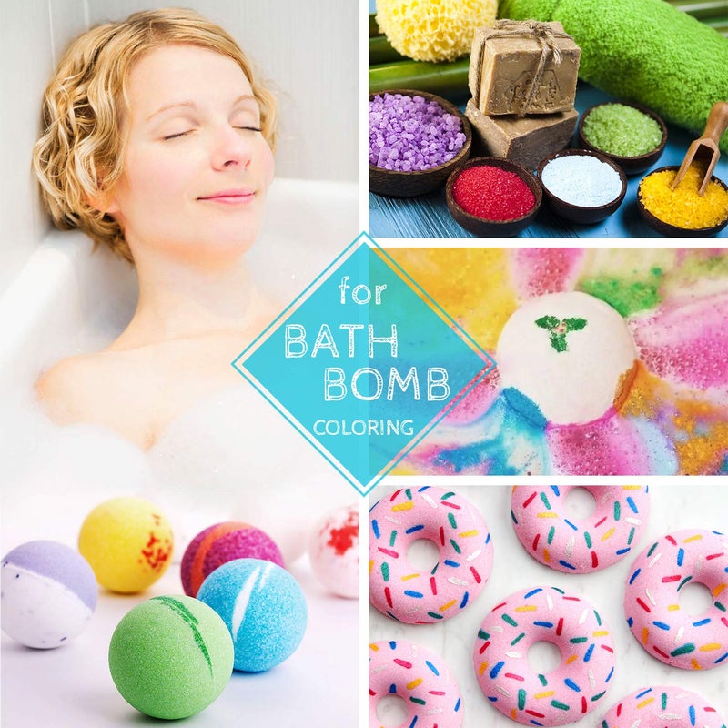 DecorRom 20 Color Bath Bomb Soap Dye - Liquid Food Grade Soap Coloring for DIY Soap Making, Slime Supplies, Handmade Bath Bombs - Vibrant Rainbow Skin Safe Bath Bomb Colorant for Bath Bomb Supplies Kit, Crafts - Image 4